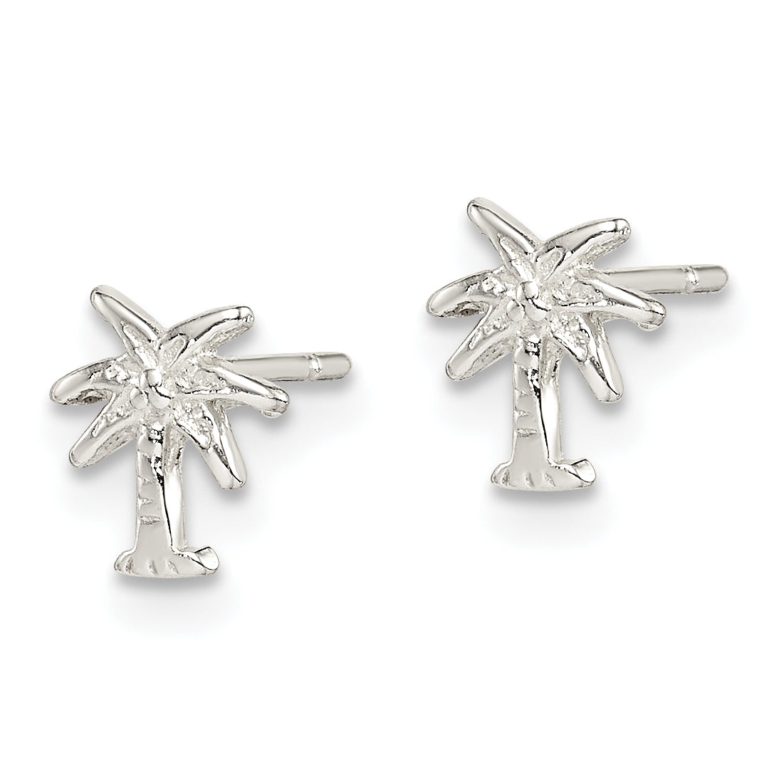 Sterling Silver Polished Palm Tree Post Earrings Secondary image