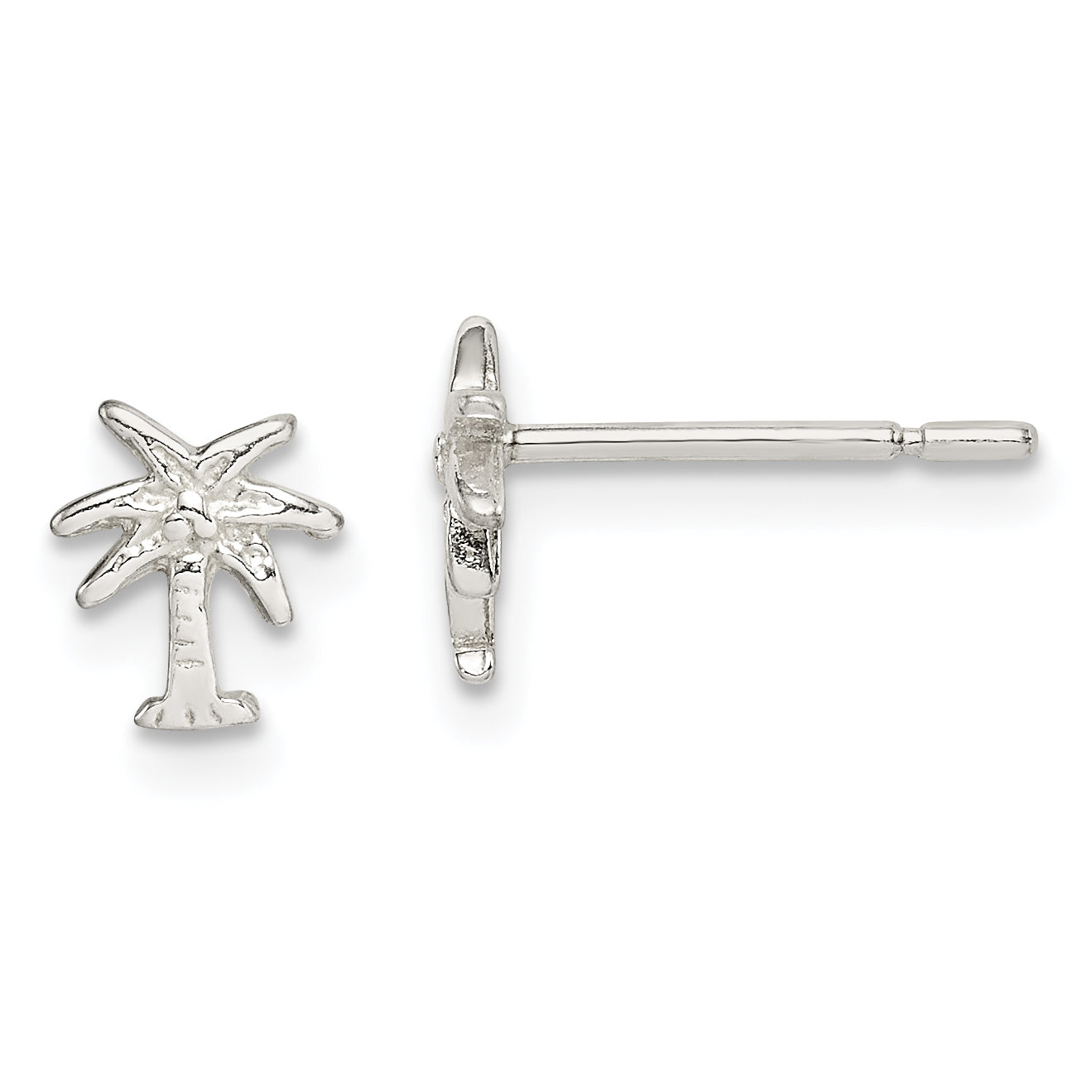 Sterling Silver Polished Palm Tree Post Earrings Main image