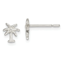 Sterling Silver Polished Palm Tree Post Earrings