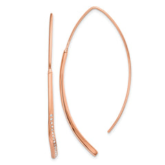 Sterling Silver Rose Gold-plated CZ Threader Earrings