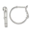 Sterling Silver Milgrain 2x20mm Omega Back Round Hoop Earrings