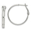 Sterling Silver Milgrain 2.25x25mm Omega Back Round Hoop Earrings