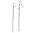 Sterling Silver Rhodium-plated Polished Graduated Bar Dangle Earrings