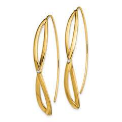 Sterling Silver Gold-plated CZ Twisted Threader Earrings