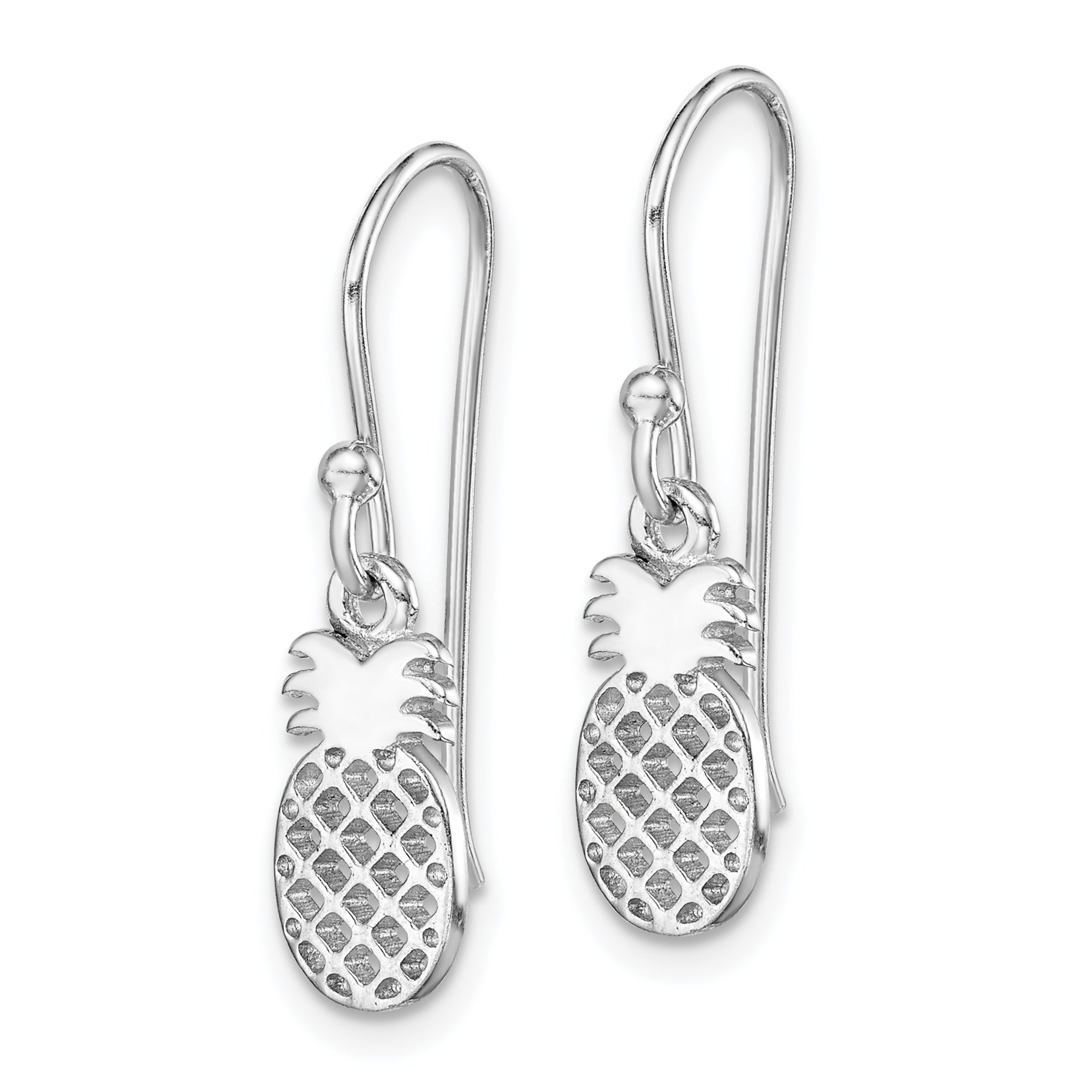 Sterling Silver Rhodium-plated Pineapple Dangle Earring Secondary image