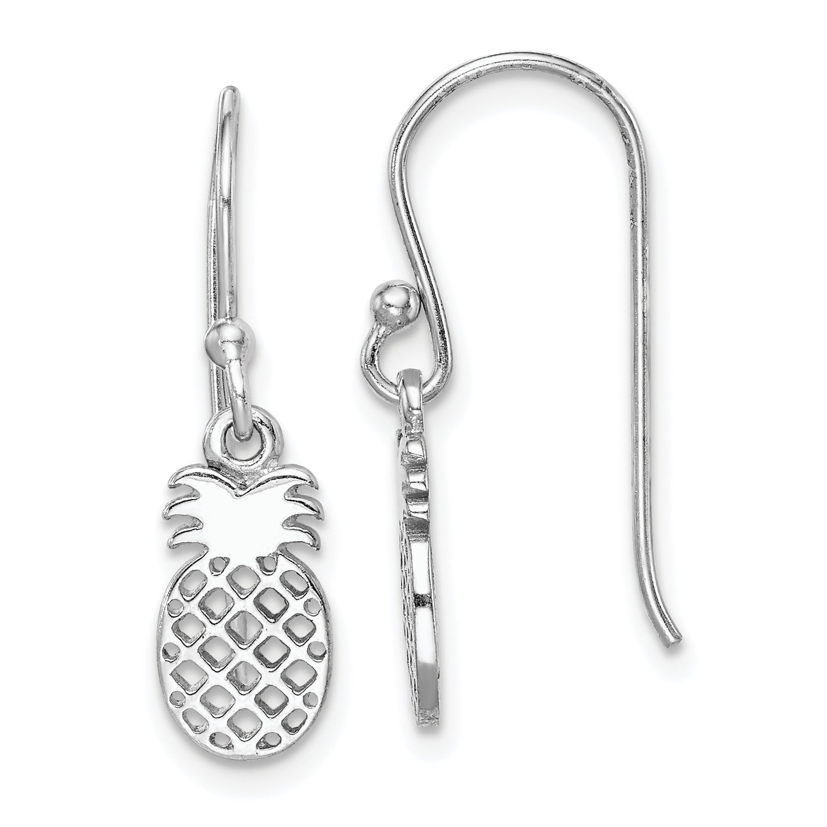 Sterling Silver Rhodium-plated Pineapple Dangle Earring Main image