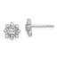 Sterling Silver Rhodium-plated Polished CZ Snowflake Post Earrings