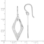 Sterling Silver Rhodium-plated Diamond-cut Geometric Dangle Earrings