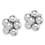 Sterling Silver Rhodium-plated Polished Beaded Post Earrings