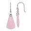 Sterling Silver Rhodium-plated Dyed Pink Quartz Dangle Earrings