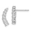 Sterling Silver Rhodium-plated Graduated CZ Curved Post Earrings