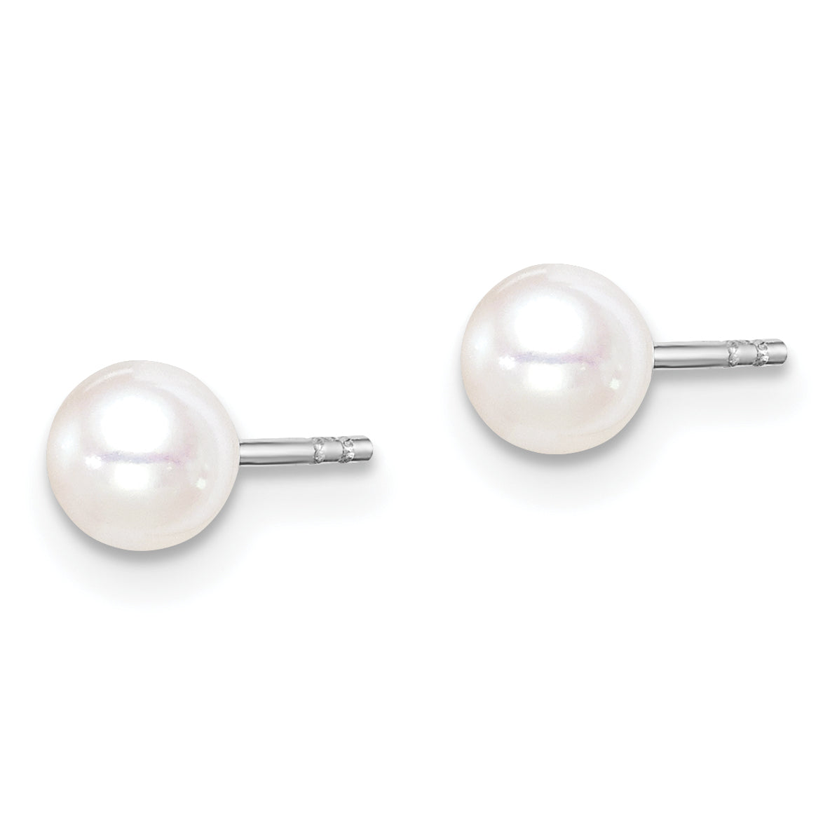 Sterling Silver Madi K Rhodium-plated Polished 4-5mm White, Pink and Purple Round Freshwater Cultured Pearl Pearl Stud Earrings Set Secondary image