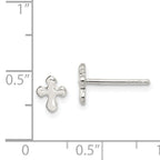 Children's Cross Stud Earrings in Sterling Silver