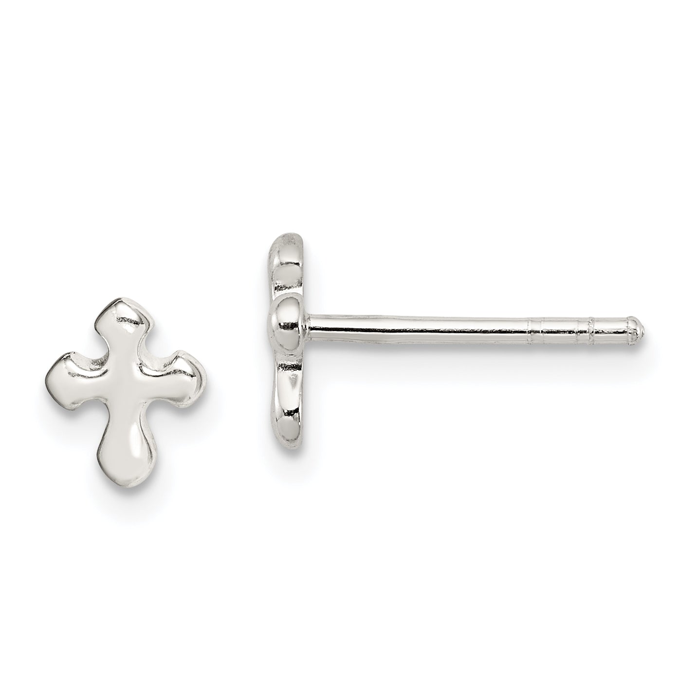 Sterling Silver Polished Cross Earrings Main image