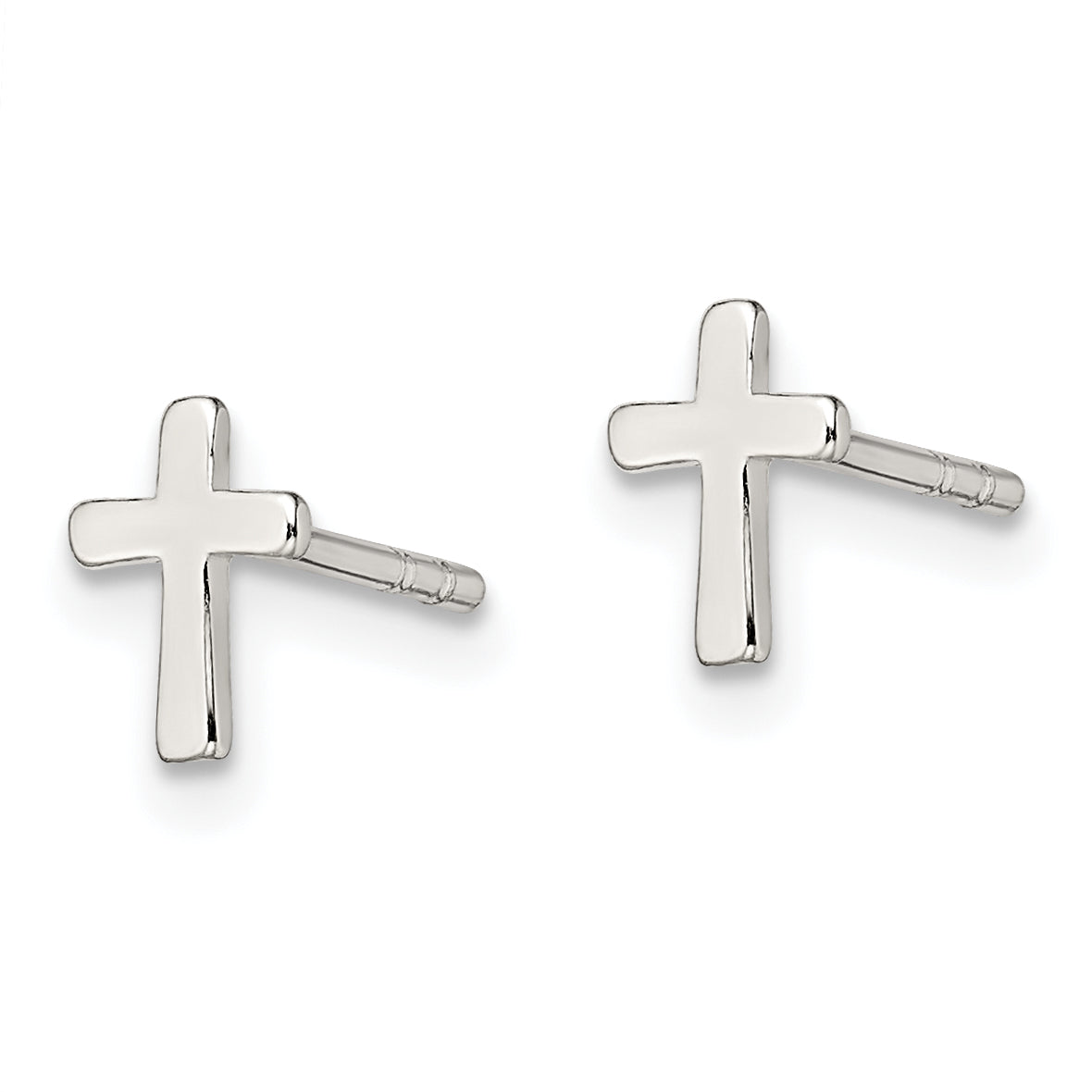 Sterling Silver Polished Latin Cross Post Earrings Secondary image