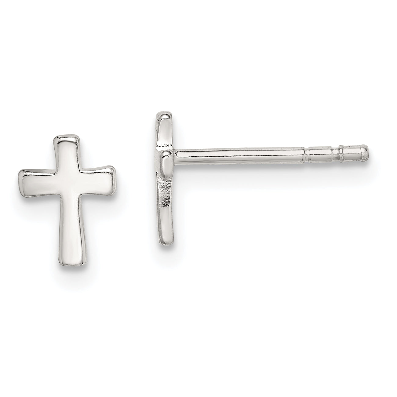 Sterling Silver Polished Latin Cross Post Earrings Main image