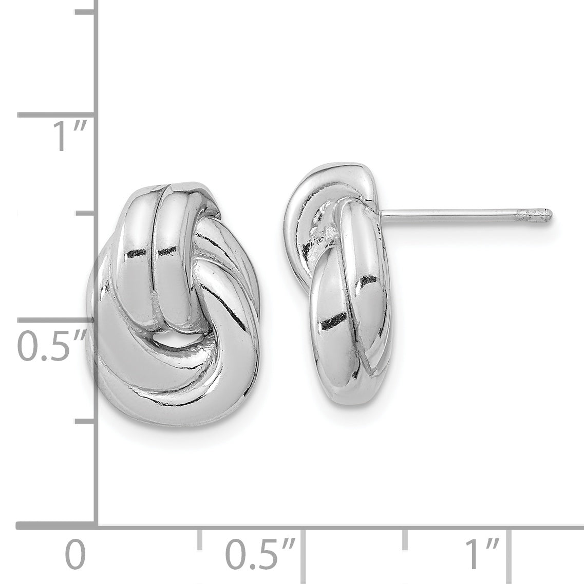 Sterling Silver Rhodium-plated Love Knot Hollow Post Earrings