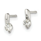 Round CZ Stud Earrings in Sterling Silver
