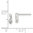 Round CZ Stud Earrings in Sterling Silver
