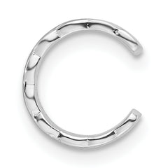 Sterling Silver RH-pltd Polished Criss-cross Design Single Cuff Earring