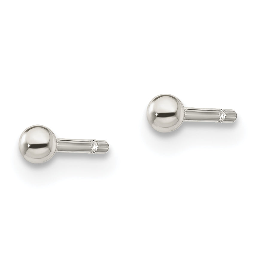 Sterling Silver Polished 2mm Ball Earrings Secondary image