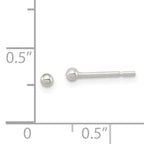 Sterling Silver Polished 2mm Ball Earrings