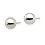 Polished Ball Stud Earrings in Sterling Silver, 9mm