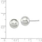 Polished Ball Stud Earrings in Sterling Silver, 9mm