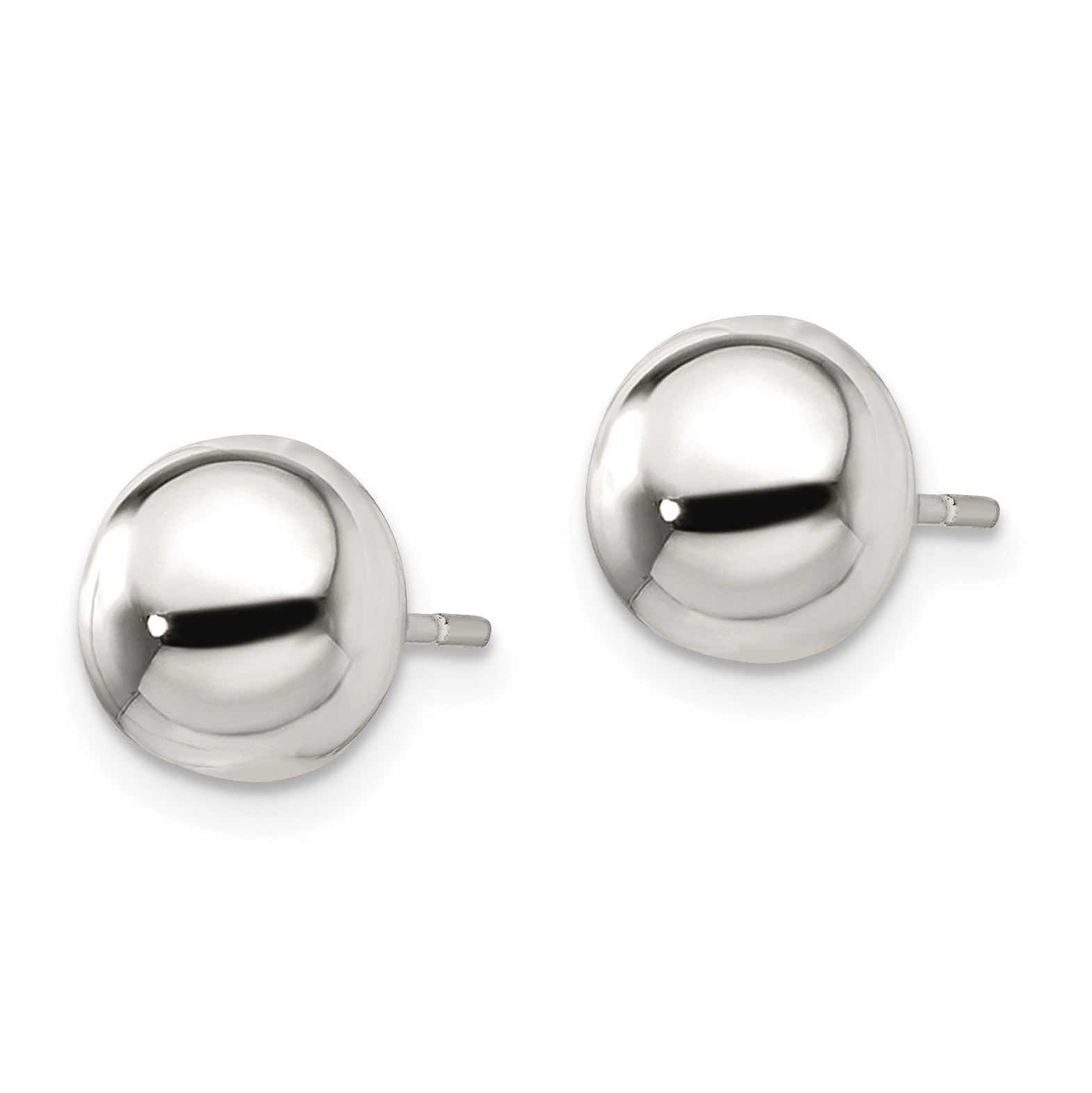 Sterling Silver Polished 8mm Button Earrings Secondary image