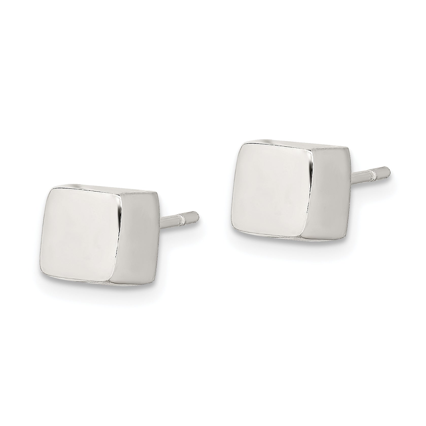 Sterling Silver Polished 6mm Square Cube Earrings Secondary image