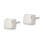 Sterling Silver Polished 6mm Square Cube Earrings