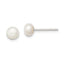Sterling Silver White FW Cultured Pearl 5-6mm Button Earrings