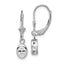 Sterling Silver Rhodium Plated 6x4mm Oval CZ Leverback Earrings