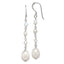 Sterling Silver Polished FWC Pearl/Opalite Crystal/Crystal Dangle Earrings