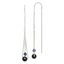 Sterling Silver Polished Black Crystal Threader Earrings
