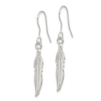 Feather Drop Earrings in Sterling Silver
