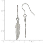 Feather Drop Earrings in Sterling Silver