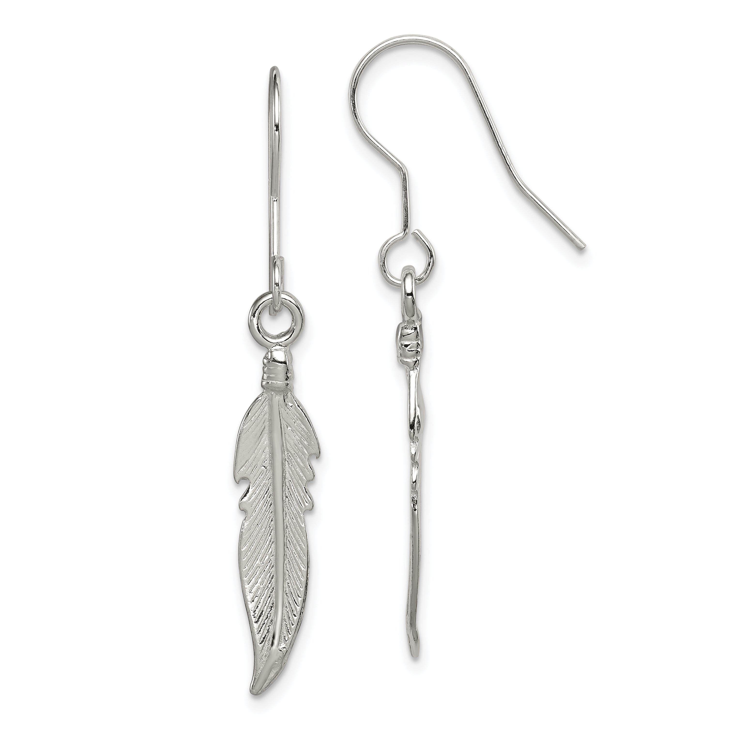 Sterling Silver Feather Earrings Main image