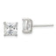 Sterling Silver 6mm Princess Basket Set CZ Stud Earrings