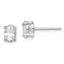 Sterling Silver Polished 5x7mm Oval Basket Set CZ Stud Earrings