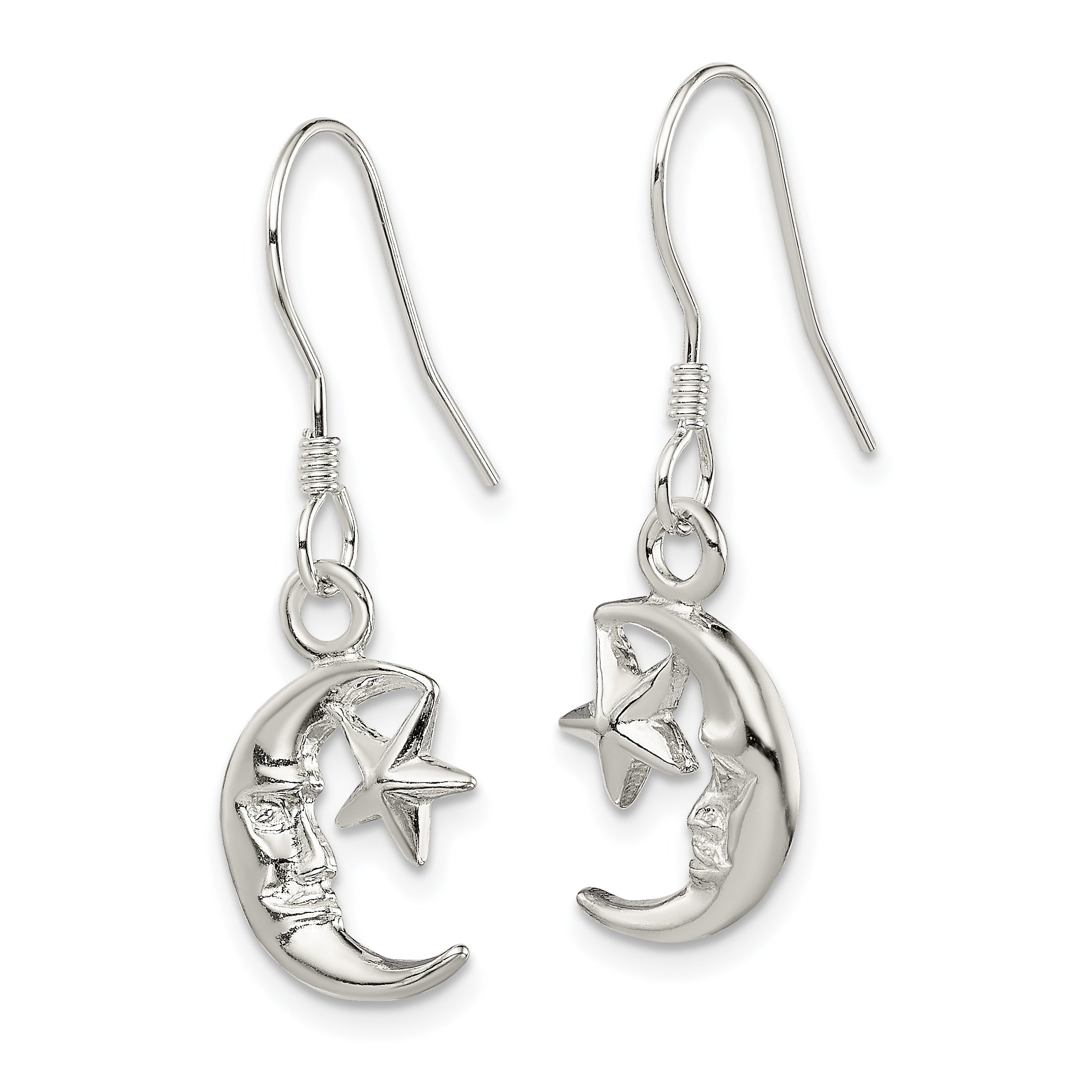 Sterling Silver Moon and Star Earrings Secondary image