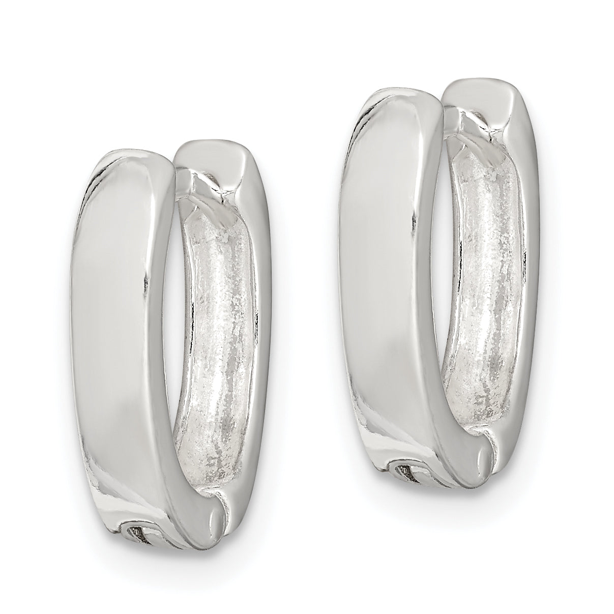 Sterling Silver Oval Hinged Hoop Earrings Secondary image