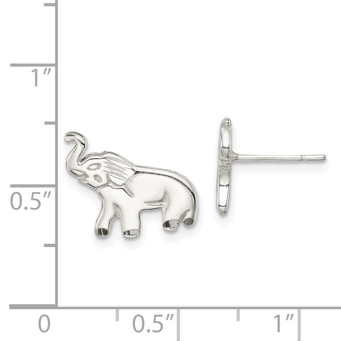 Sterling Silver Elephant Post Earrings
