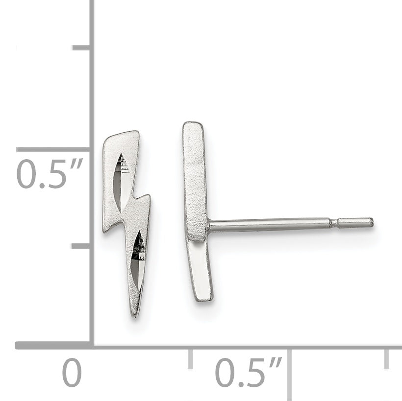 Sterling Silver Lightning Bolt Post Earrings