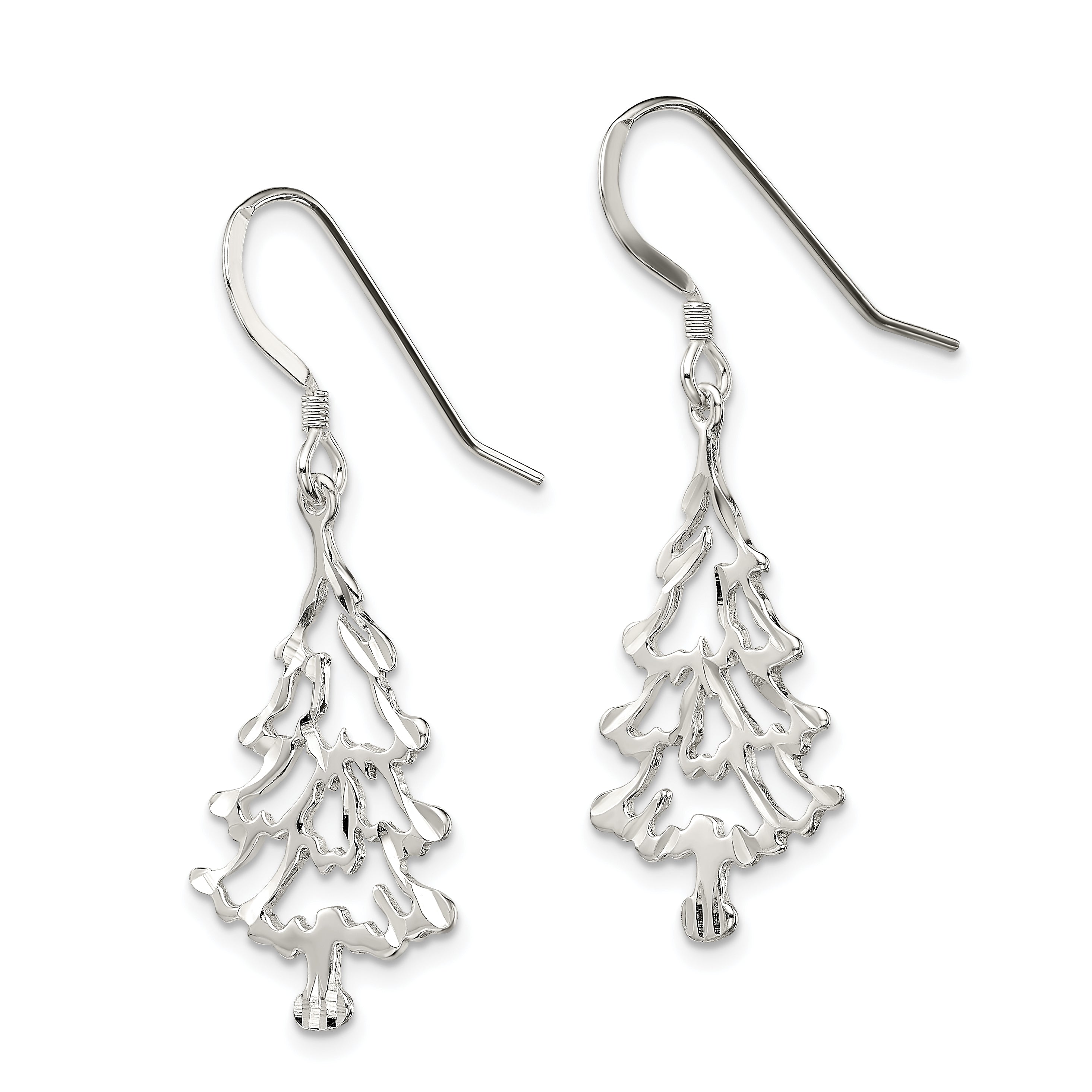Sterling Silver Christmas Tree Earrings Secondary image
