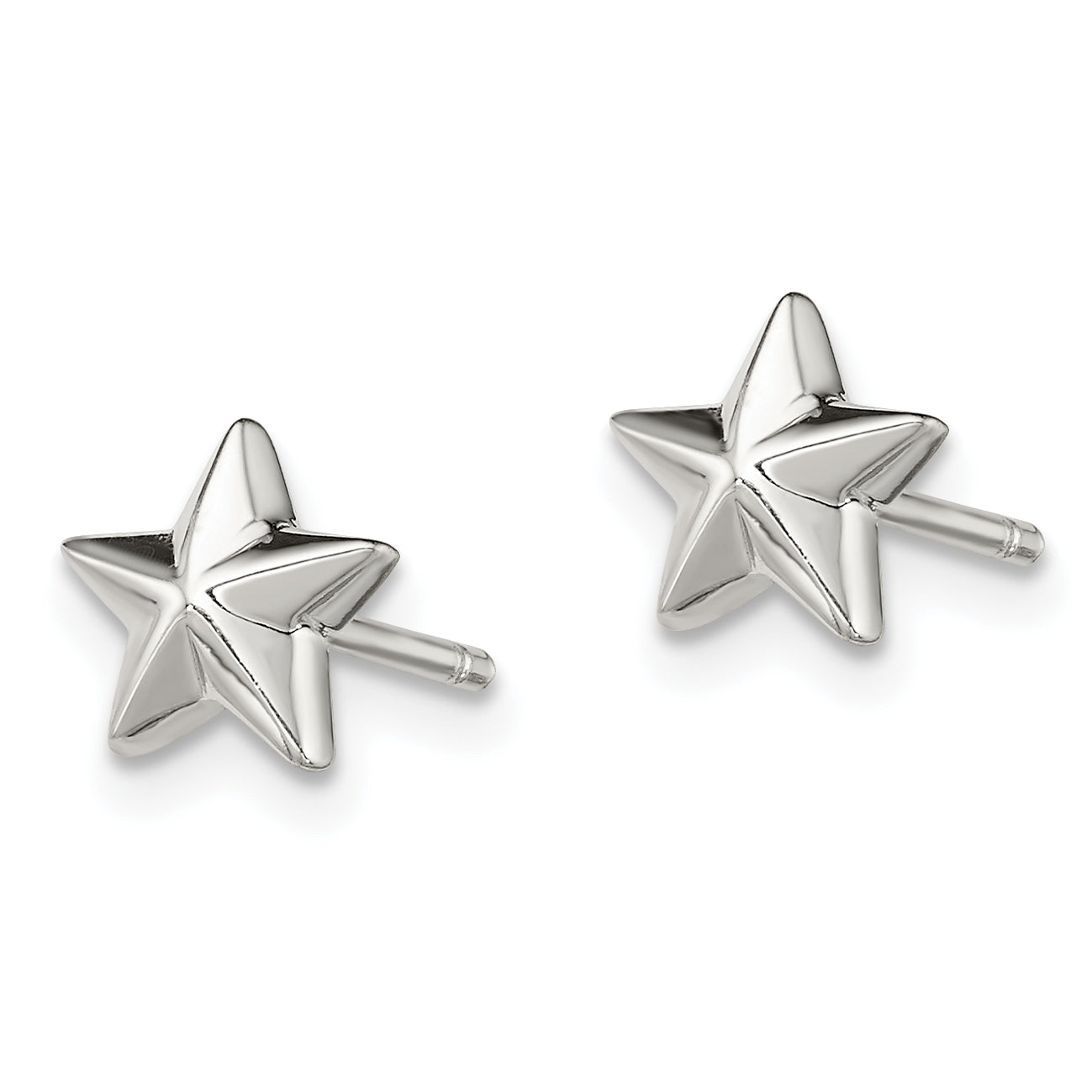 Sterling Silver Polished Star Children's Post Earrings Secondary image