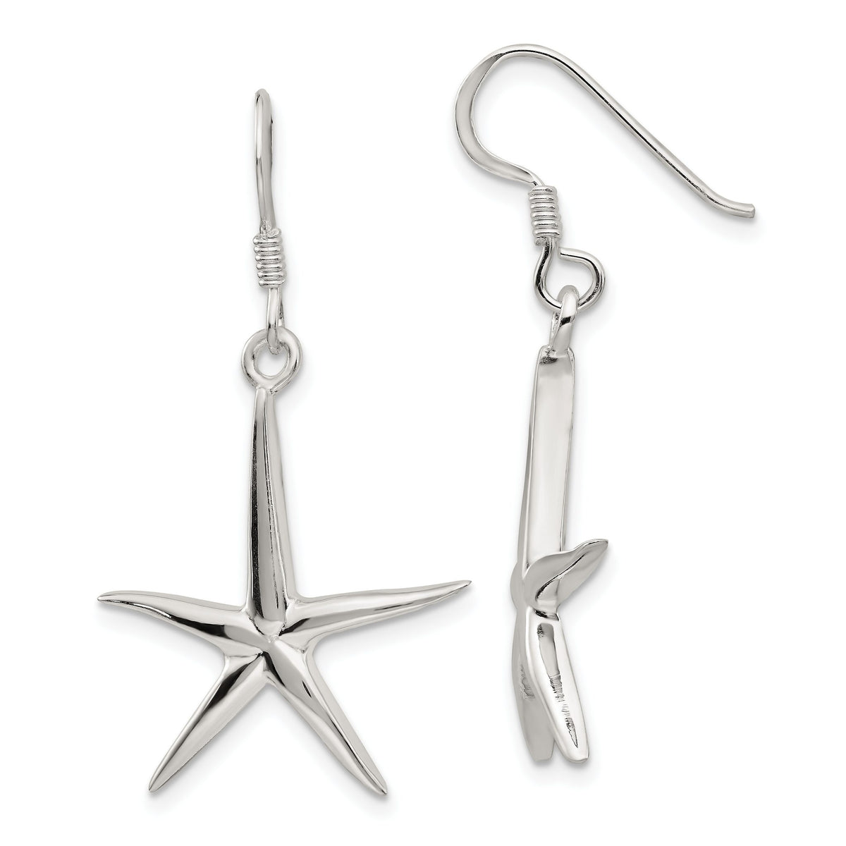 Starfish Dangle Earrings in Sterling Silver - Sophia Jewelers Main image