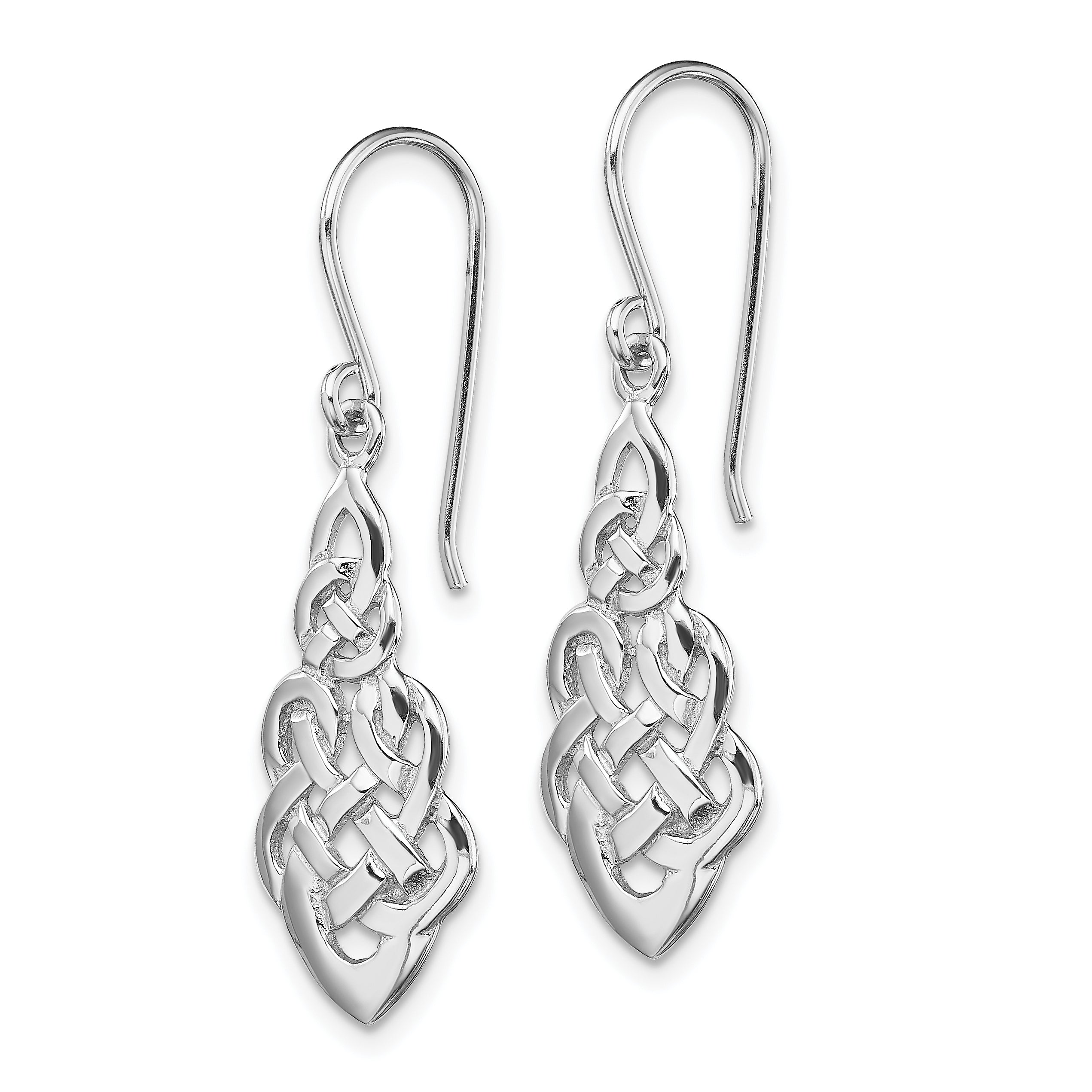 Sterling Silver RH-plated Polished Celtic Knot Dangle Earrings Secondary image
