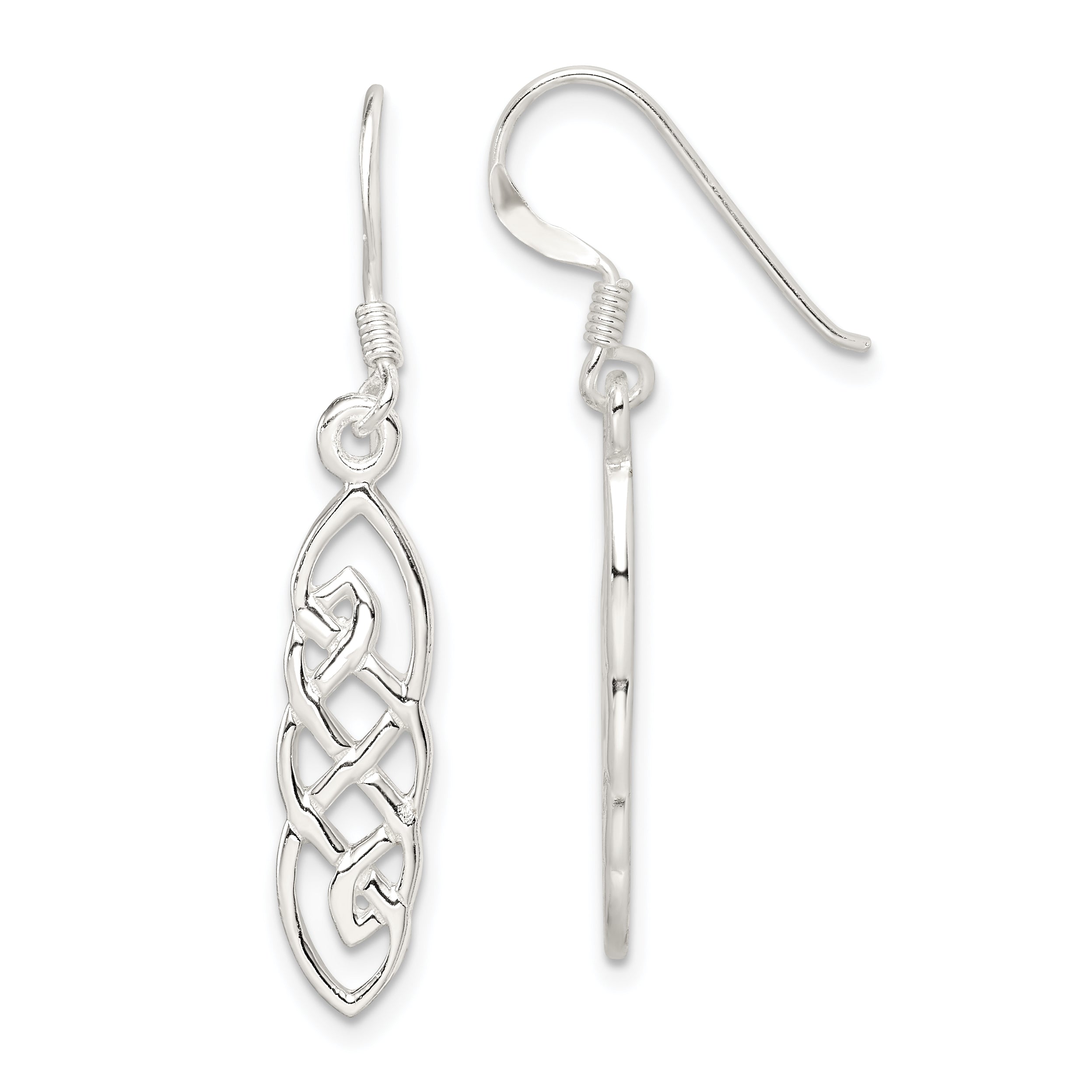 Sterling Silver Celtic Design Dangle Earrings Main image