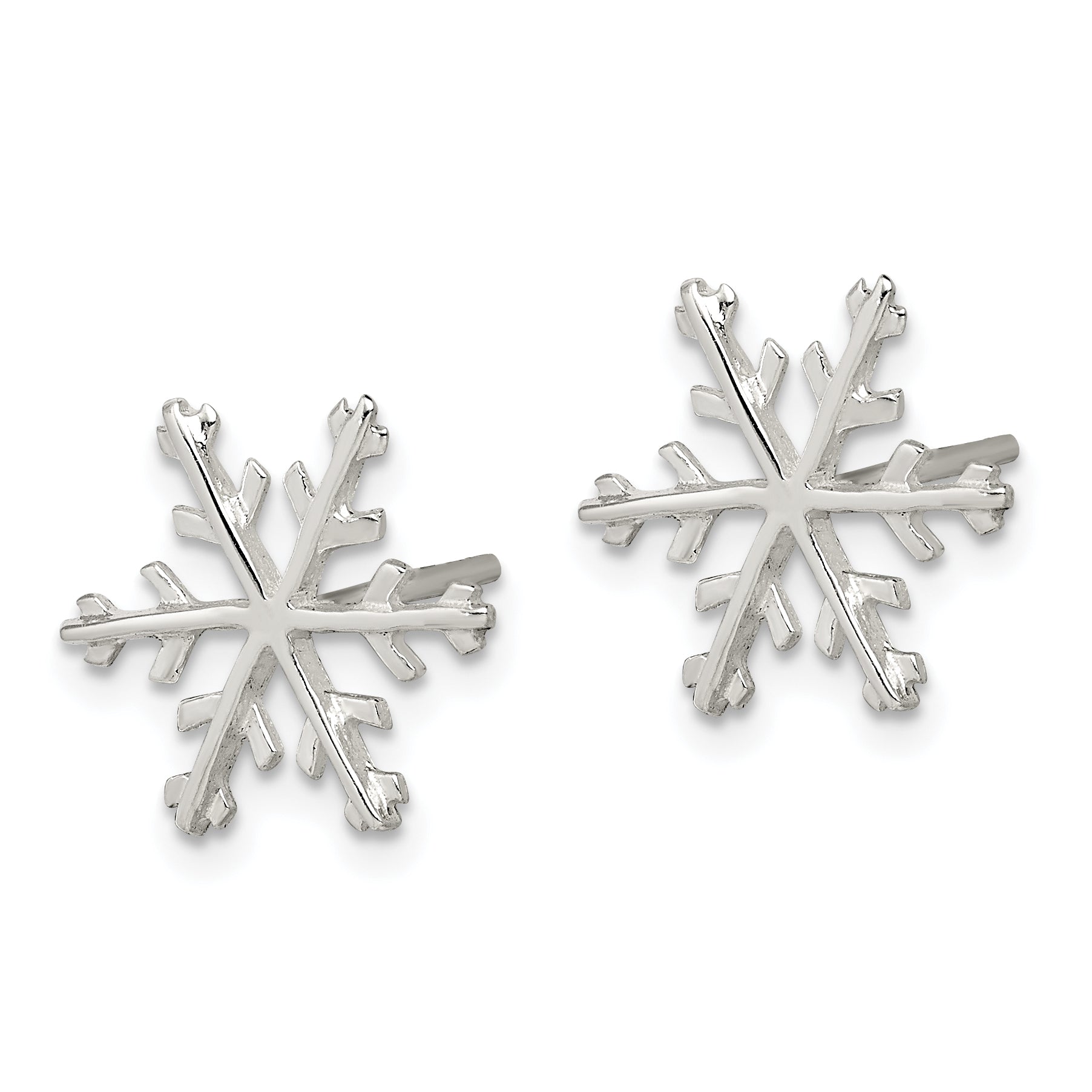 Sterling Silver Snowflake Post Earrings Secondary image